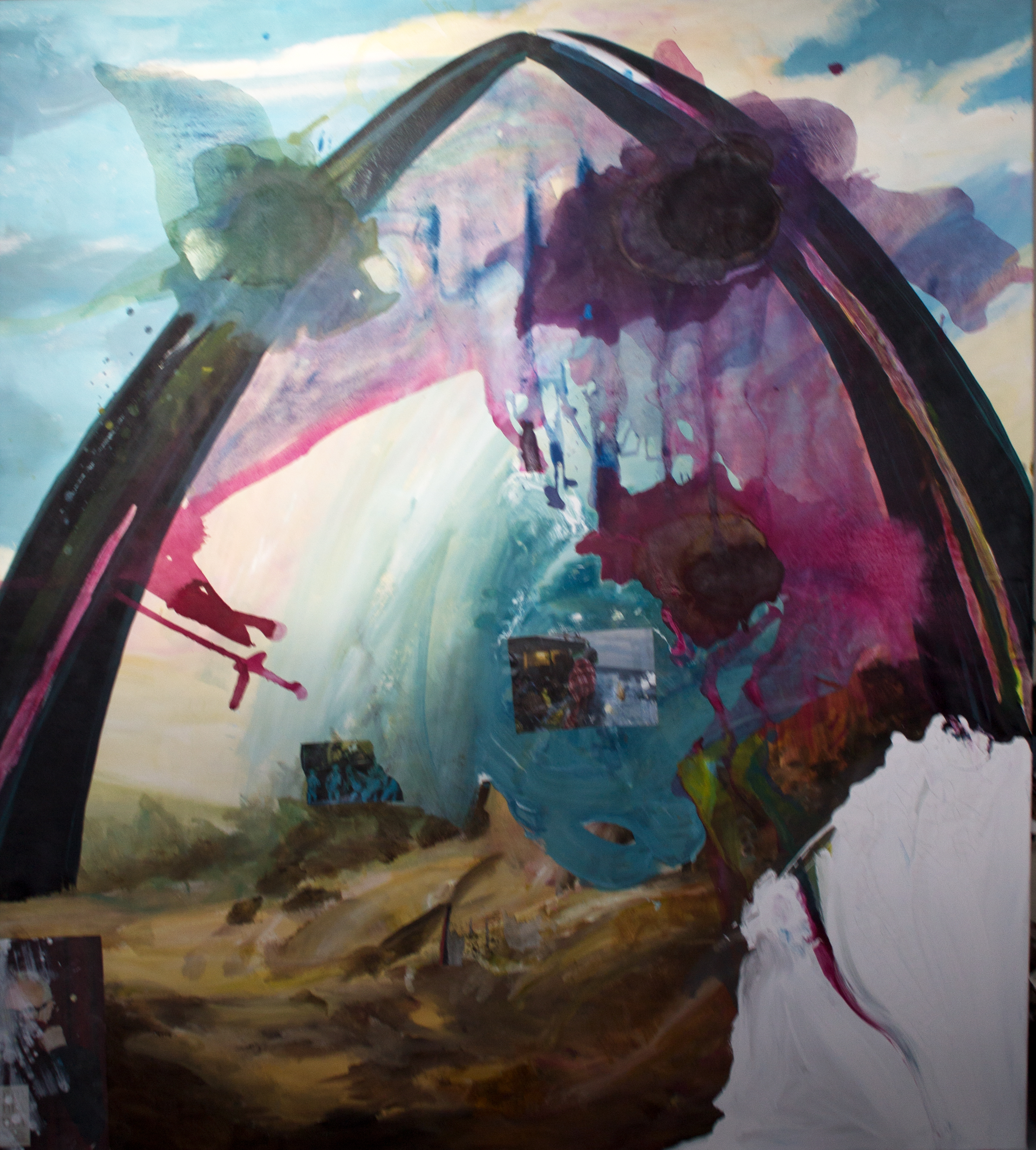 Landschaft mit Collage